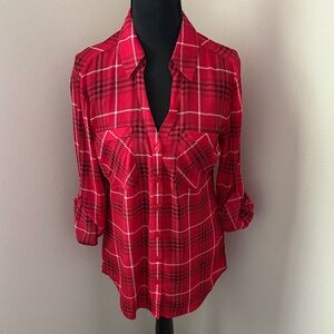 Express Red Checkered Women's Blouse